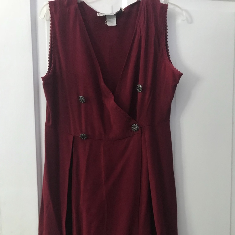Red button dress